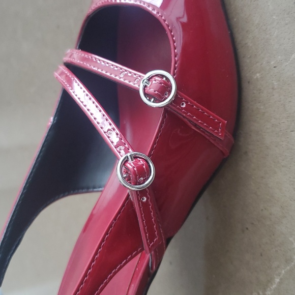 Mix No. 6 Lumina Red Faux Patent Leather Heels Size 7M NWOT - Picture 8 of 8